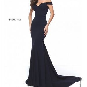 Sherri Hill Off the Shoulder Mermaid Prom Dress